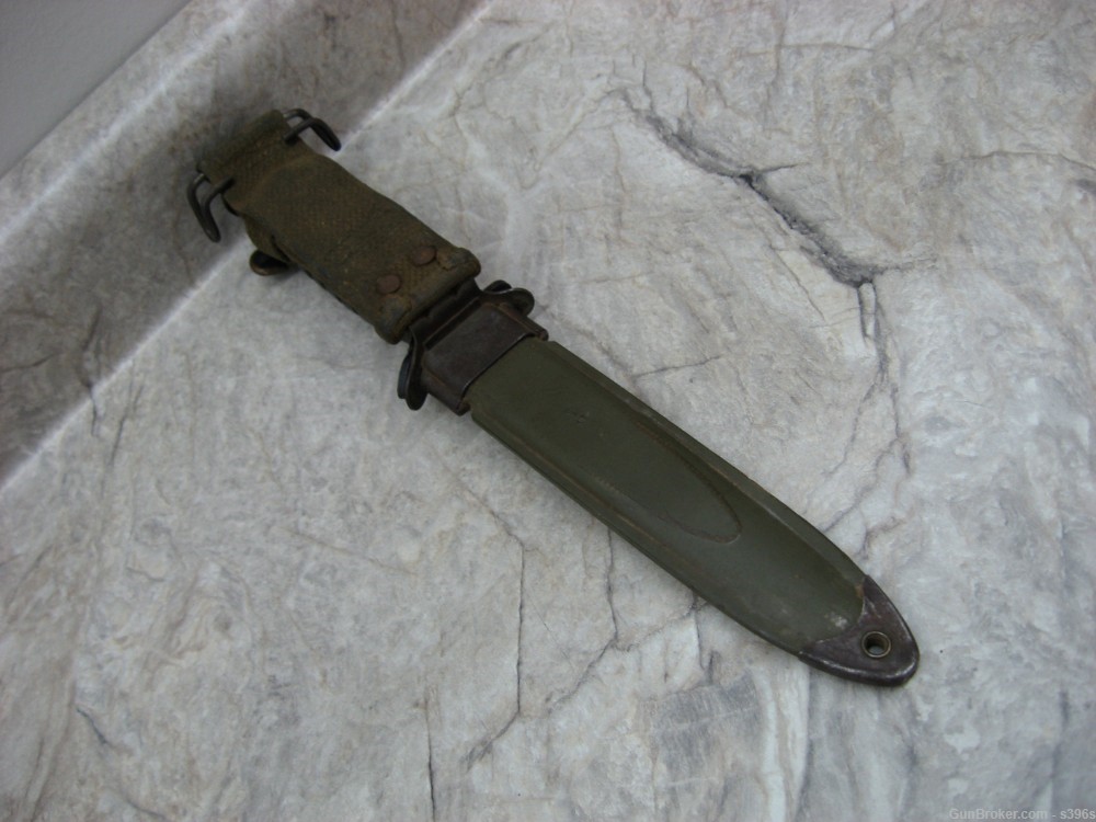 ARMY FIGHTING KNIFE LEATHER HANDLE WW2 US -img-2