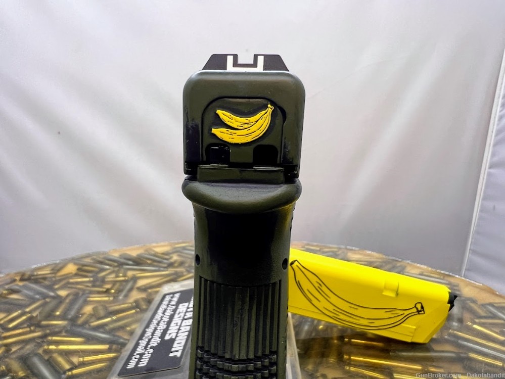 Glock 19 Banana, Cerakote and Engraved, With Custom Case by Dakota Bandit-img-11