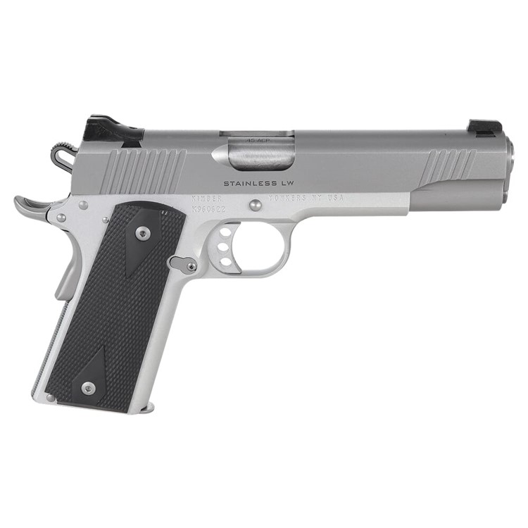 Kimber 1911 Stainless LW .45 ACP 5" OR w/Holster (3)7rd Magazines 3700826-img-0