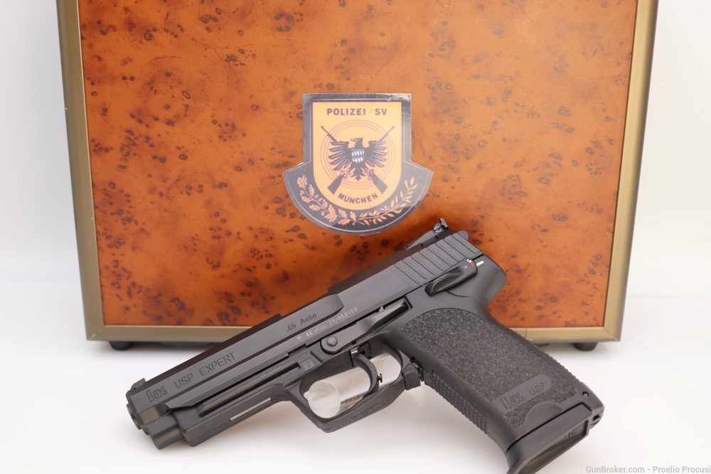 H&K USP Expert .45 ACP Euro import in rare  HK faux wood briefcase used -img-5