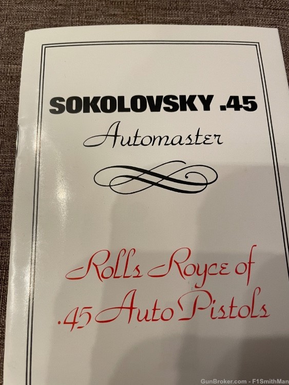 Original SOKOLOVSKY.45 Automaster Owners Manual - Perfect RARE! 1 of 53!-img-3