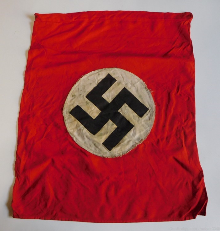 Original WWII Small German banner flag 13"x17" Double sided-img-1