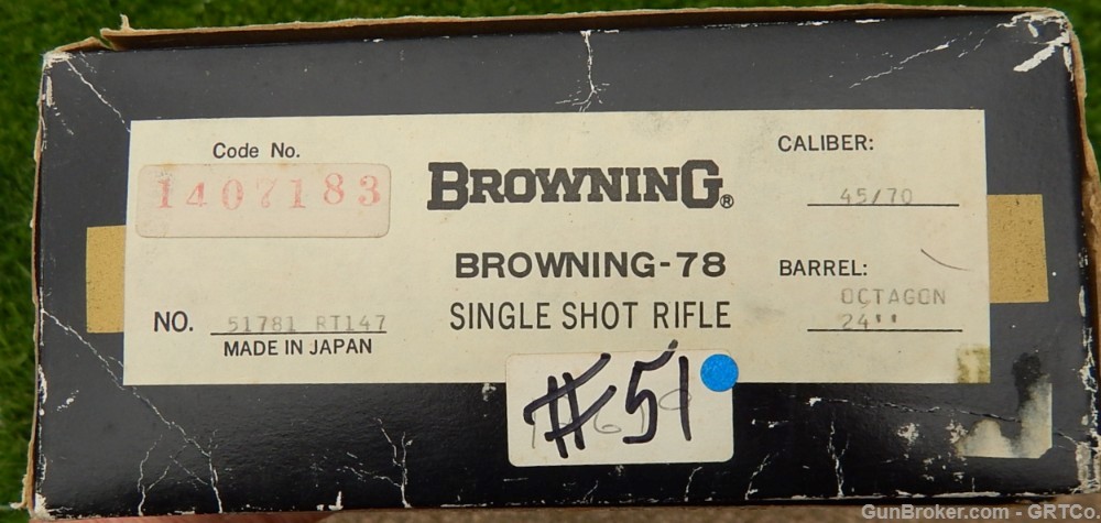 Browning Model 78 Single Shot – 45/70 Gov’t – 1976-img-53