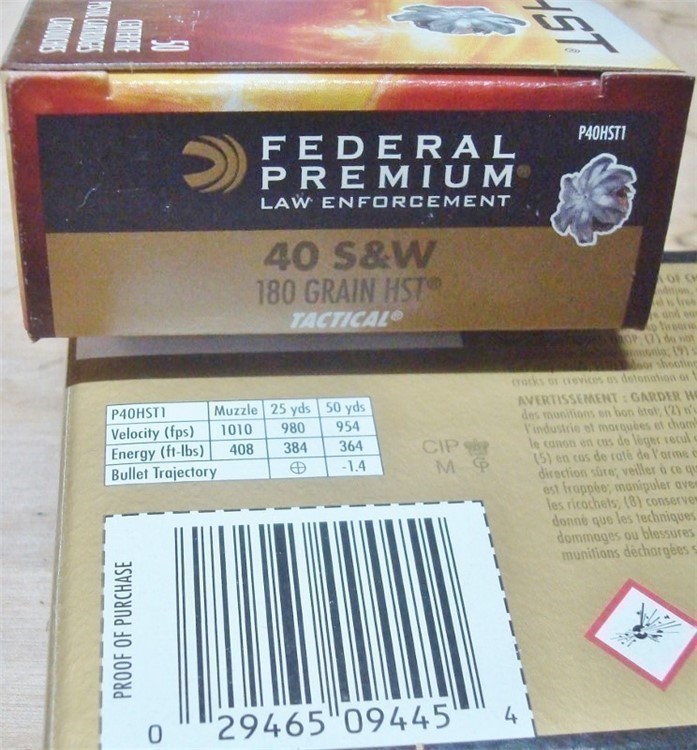 200 Federal .40s&w HST 180 gr JHP .40 Tactical P40HST1 ammunition-img-7