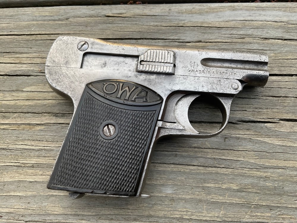 Austrian OWA Pocket Pistol 6.35 25 ACP Made 1922 C&R AS IS READ DESCRIPTION-img-0