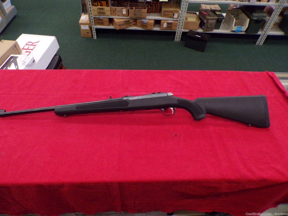 Ruger M77/44 44 Mag Bolt action rifle Blued Synthetic 18" w/ Sights-img-0