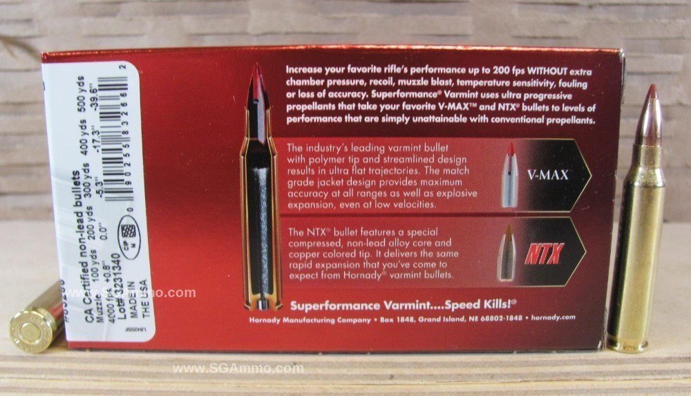 Hornady Superformance Varmint .223 Rem 35gr NTX - 20 Rounds - 83266-img-1