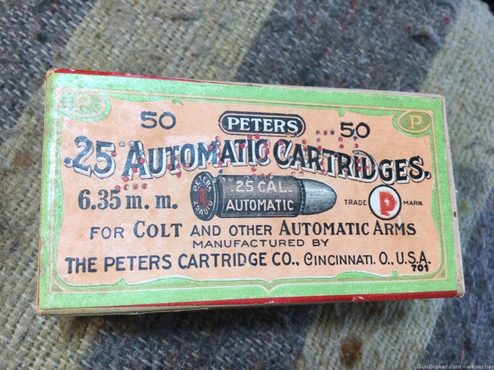Peters .25 Automatic Cartridges (Unopened Box) Free Shipping-img-3