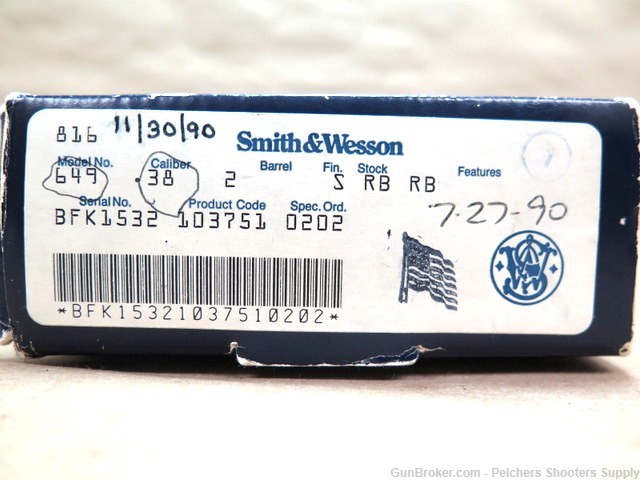 Smith & Wesson Mosel 649-1 38+p W/Box No Reserve-img-26
