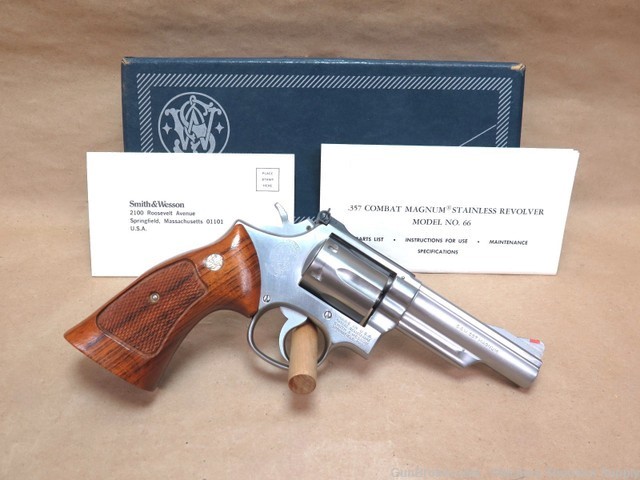 Smith & Wesson Model 66-1 357mag 4 Inch Stainless Like New W/Box-img-0