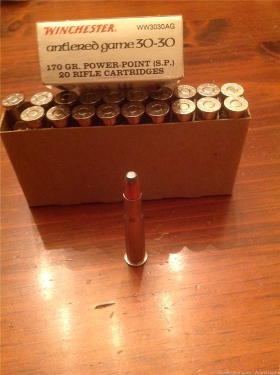 Winchester Antlered Game 30-30 ammunition 170 grain SP ammo-img-1