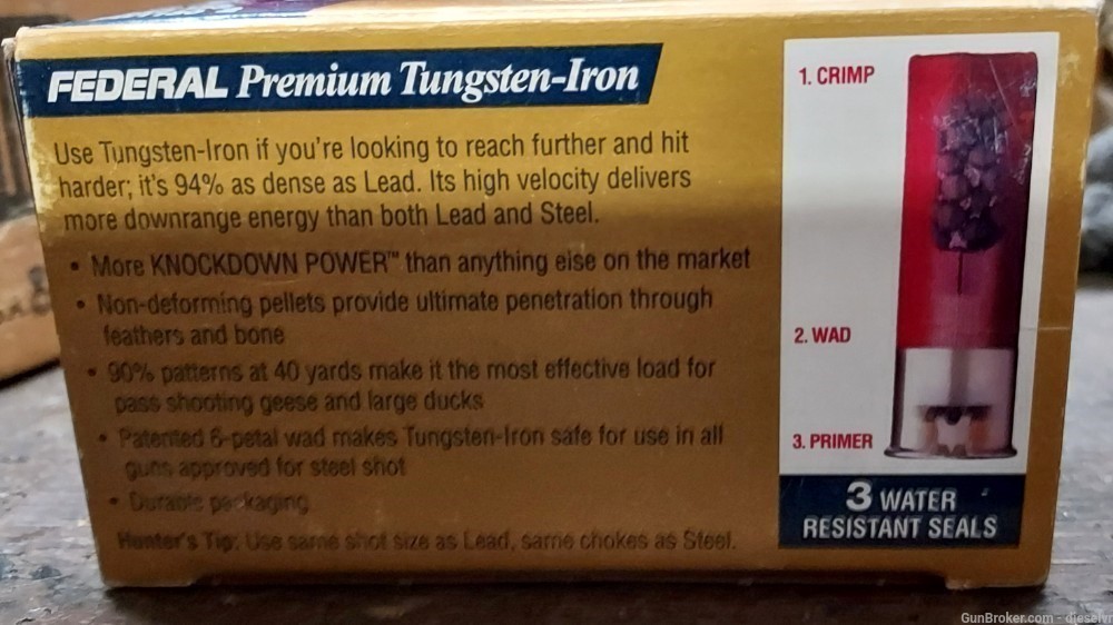 3/4 CASE 150 Rounds Federal Premium Tungsten-Iron HV 12 Gauge Shells Ammo -img-1