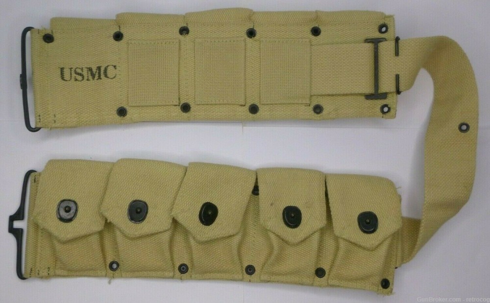 USMC Ammunition Belt for M1911 45 Caliber Pistol Magazines-img-2