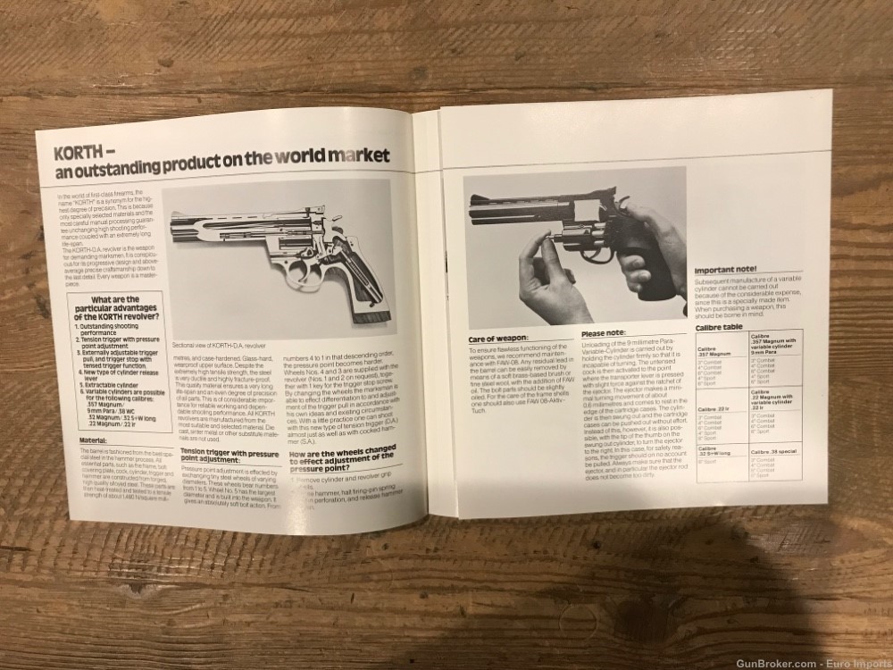 Korth Revolver Vintage Manual Rare Ratzeburg factory German Original mint-img-2
