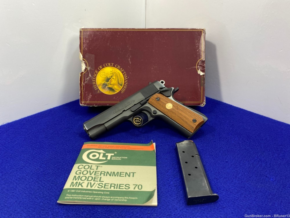 1985 Colt MKIV .38 Super Blue 5" *INCREDIBLE COMBAT COMMANDER*-img-0