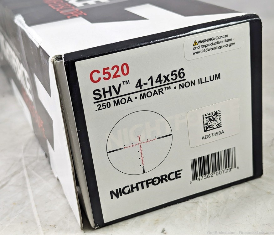 Nightforce SHV 4-14x56 MOAR Scope SPF C520 30 MOA 4x14 NF w/ Box-img-3