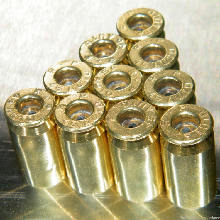 100 pieces 45 Auto ACP R-P Remington Brass Clean Deprimed LPP-img-0