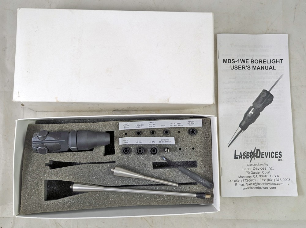 Laser Devices LDI BoreLight Laser Bore Sighter w/ Inserts MBS-1WE Boresight-img-0