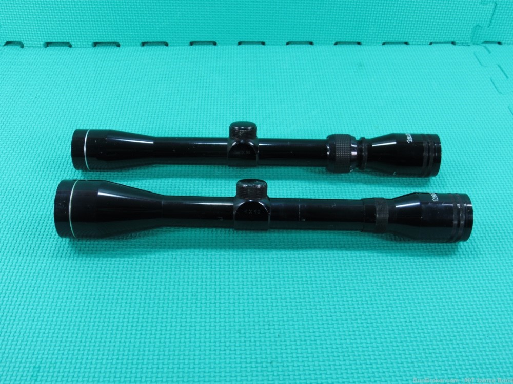 Lot of 2 Tasco Rifle Scopes (1) 4x40mm (2) 3-9x32mm Gloss Black Duplex Ret.-img-0