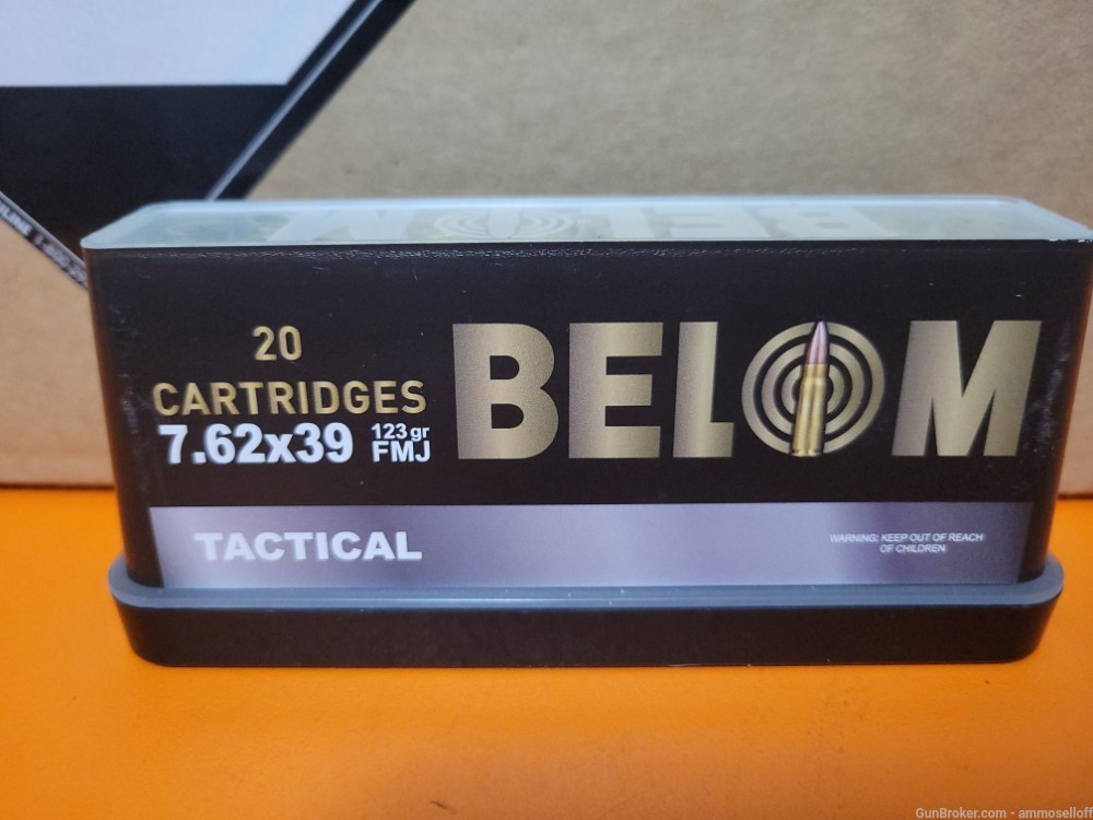 7.62x39 123 Grain Belom Tactical Brass AK47 SKS Ammo 7.62x39 480 Rounds-img-1