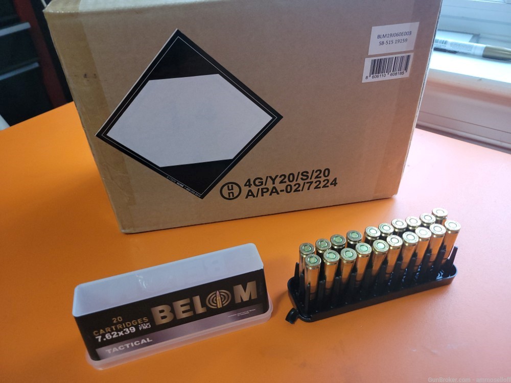 7.62x39 123 Grain Belom Tactical Brass AK47 SKS Ammo 7.62x39 480 Rounds-img-2