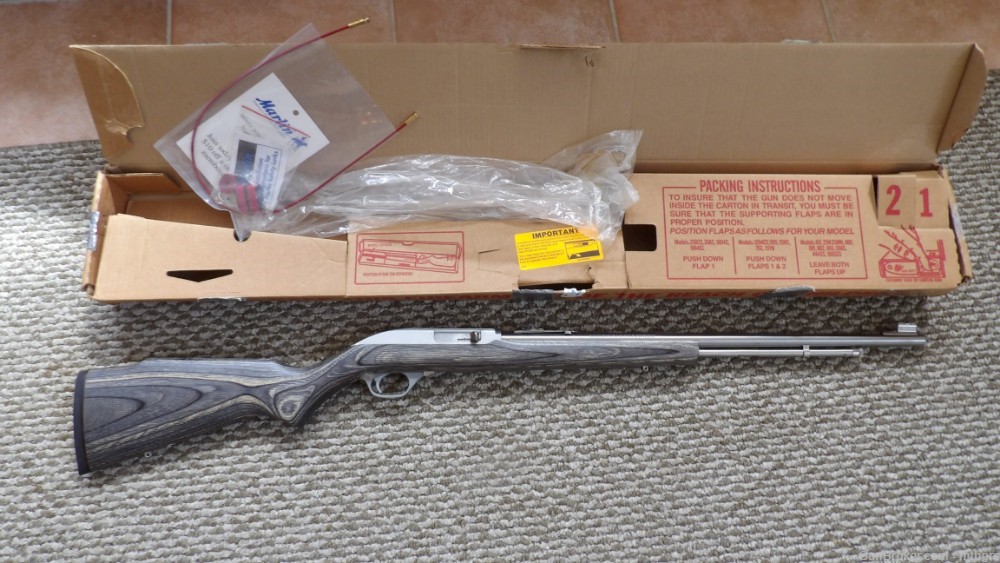 Marlin  60SS stainless   laminate  22 LR all weather semi  auto  -img-0