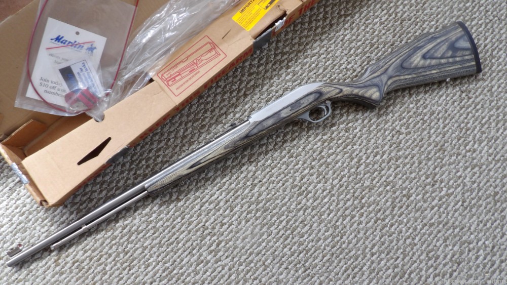 Marlin  60SS stainless   laminate  22 LR all weather semi  auto  -img-1