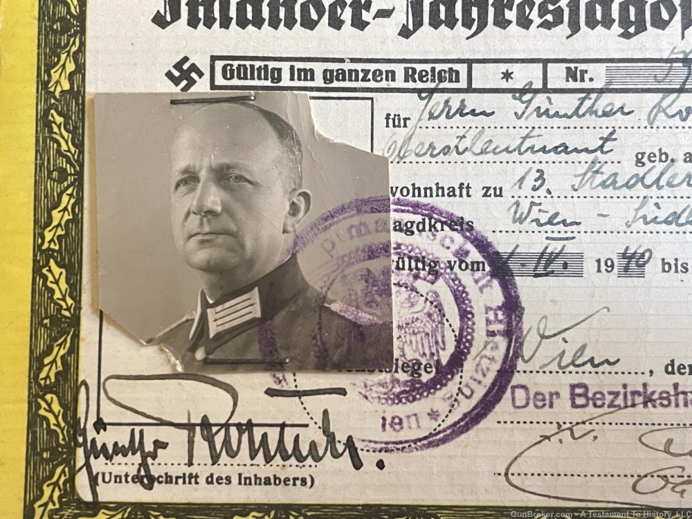 WWII GERMAN- HUNTING LISCENSE- JÄGERSCHAFT- WW2 US GI BRING BACK-img-4