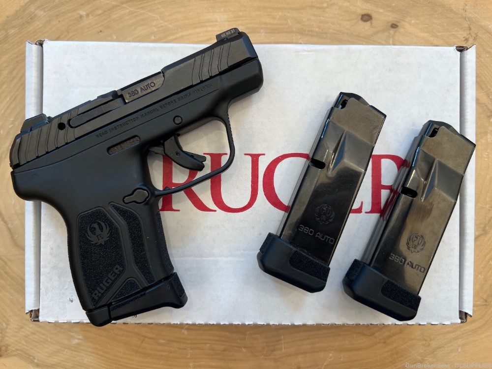 RUGER LCP MAX BLACK FINISH FRONT NIGHT (3) MAGAZINES & HOLSTER 2.8" .380ACP-img-3
