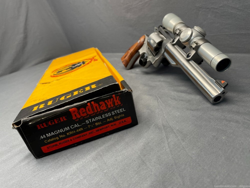 Ruger Redhawk .44MAG w/ Box | 7.5" Barrel | Matching Leupold M8-2X Scope-img-1