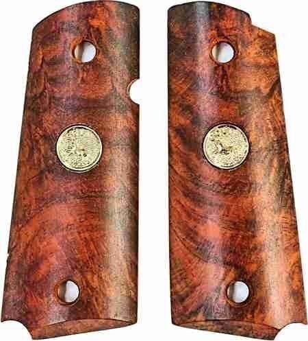Colt 1911 Officers Model Rosewood Grips, Compact Size-img-0