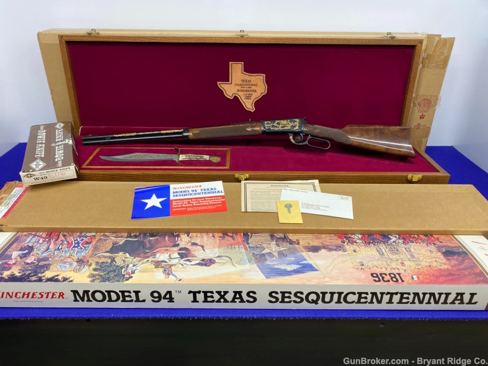 1986 Winchester 94 .38-55 Win. *TEXAS SESQUICENTENNIAL RIFLE/W BOWIE KNIFE*-img-119