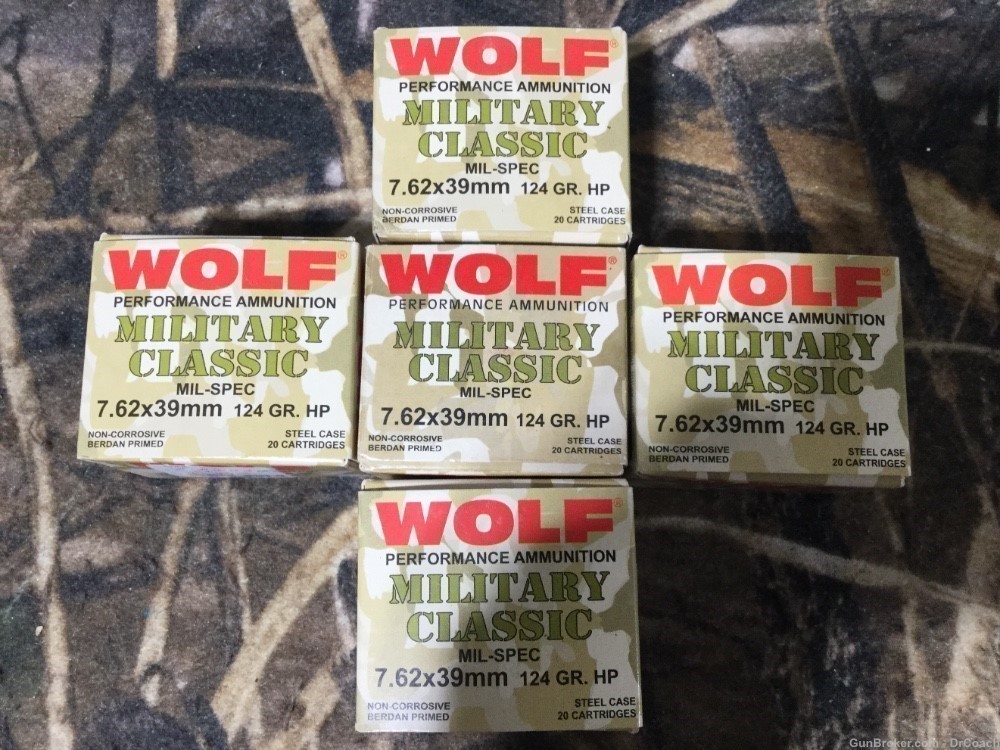 Wolf Military Classic 7.62x39mm ammo 100 rds-img-0