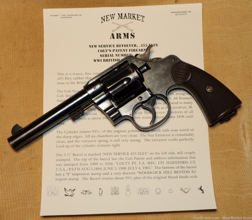 Fine WWI Colt New Service .455 Eley Revolver, British Issued c. 1915-img-0