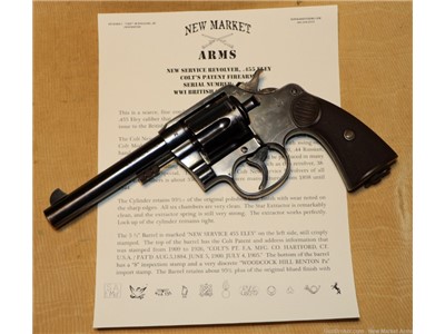 Fine WWI Colt New Service .455 Eley Revolver, British Issued c. 1915