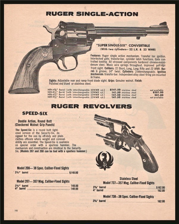 1981 RUGER Super Single-Six Convertible and Speed Six Revolver PRINT AD-img-0