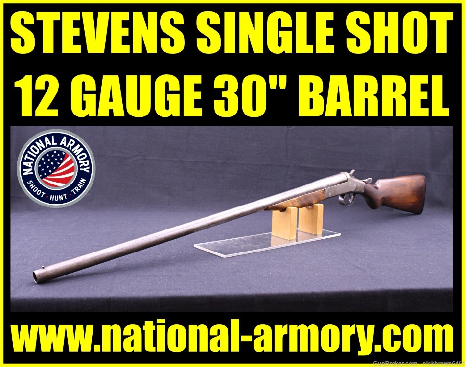J. STEVENS SINGLE SHOT 12 GAUGE 30" FIXED MODIFIED CHOKE BREAK OPEN-img-0