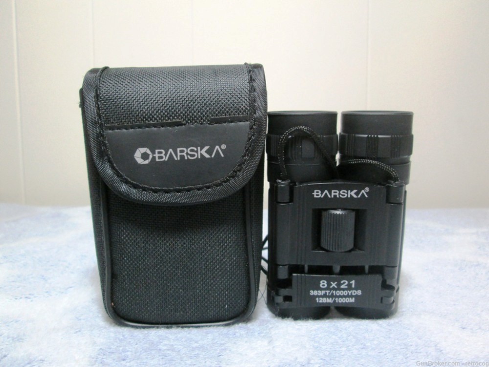 Barska 8x21 Folding Portable Binoculars with Carrying Case-img-0