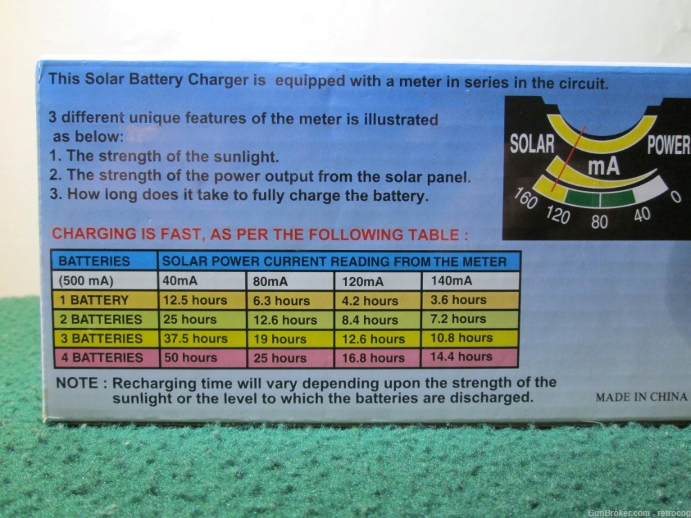 Small Portable Solar Powered Battery Charger for 4x AA Batteries-img-2