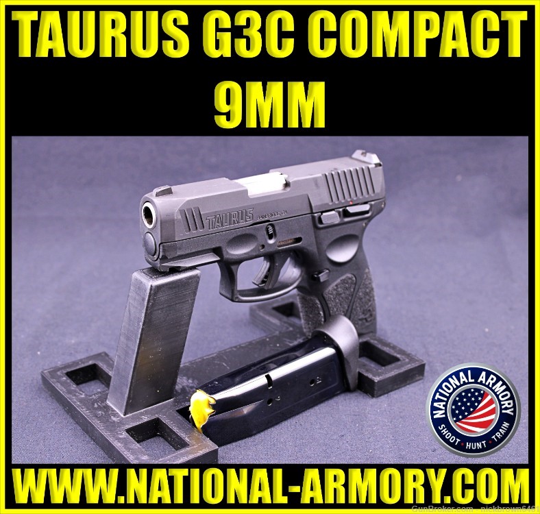 TAURUS G3C 9MM 3.20" STAINLESS STEEL BBL DOUBLE STRIKE MANUAL SAFETY -img-0
