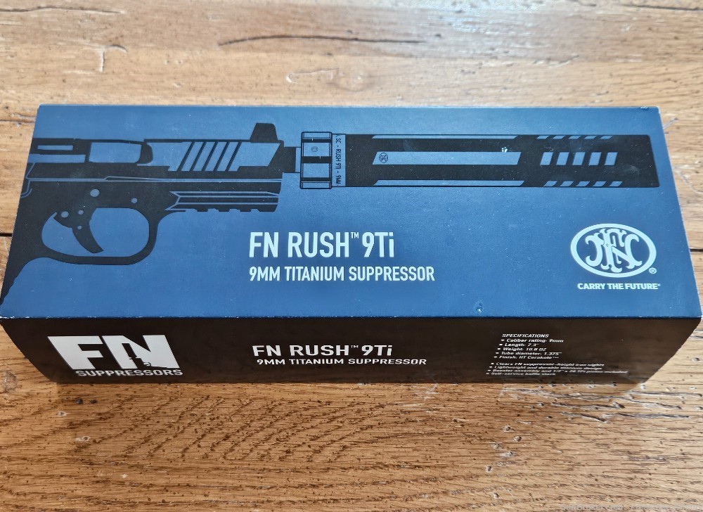 FN Rush 9Ti 9mm Suppressor 1/2x28 7.3" Black Pistol Booster Silencer-img-6