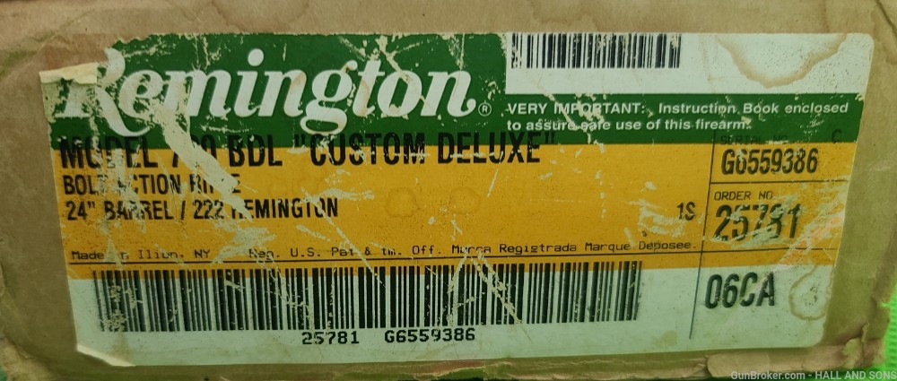 Remington 700 BDL * CUSTOM DELUXE * 222 Rem BORN 2006 IN ORIGINAL BOX-img-4