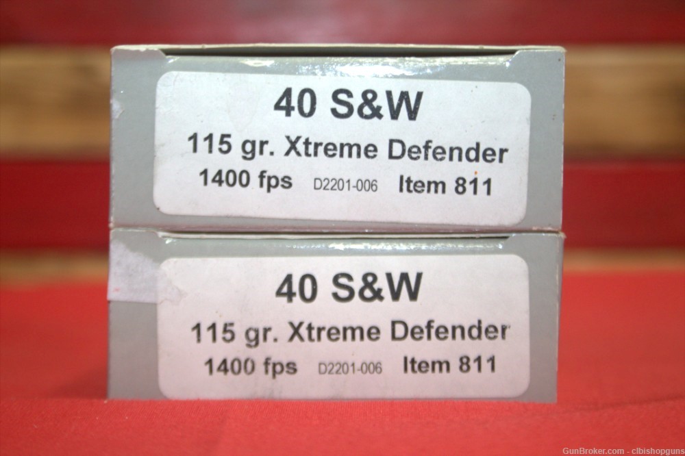 Underwood Ammo Xtreme Defender 40 S&W 115 Grain 2 Boxes 40 Rounds -img-0