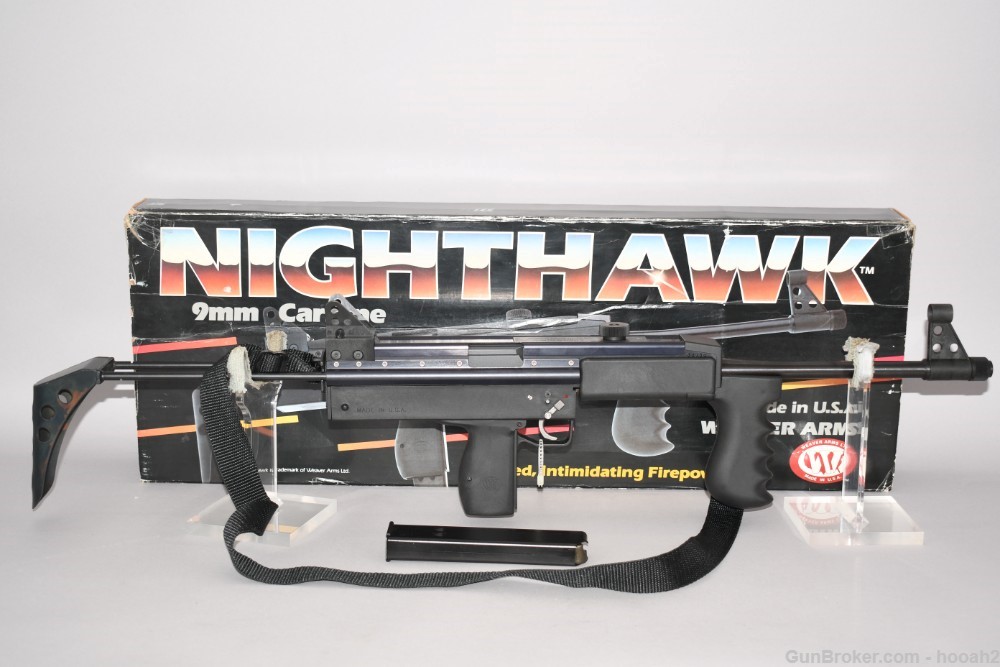 Nice Weaver Arms Nighthawk Semi Auto Carbine 9mm W Orig Box & Belt Buckle-img-0
