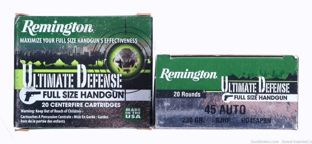 Remington Ultimate Defense .45 ACP 230gr BJHP Lot of 120 HD45APBN (JFM) -img-1