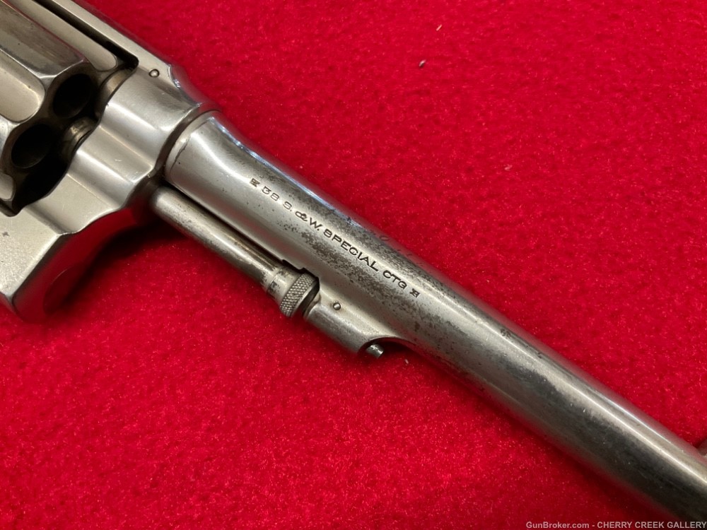Vintage Smith & Wesson m&p hand ejector 4th change 38 revolver 6” S&W gun -img-10