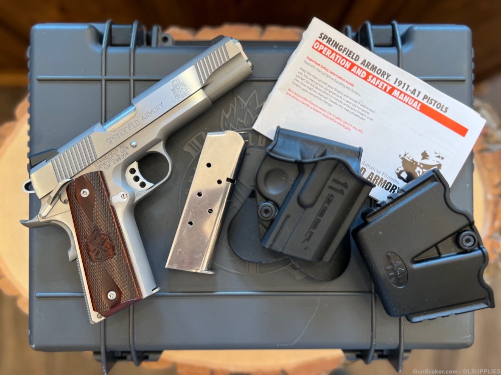 SPRINGFIELD ARMORY 1911 LOADED STAINLESS FINISH NOVAK SIGHTS 5" BBL .45ACP-img-0