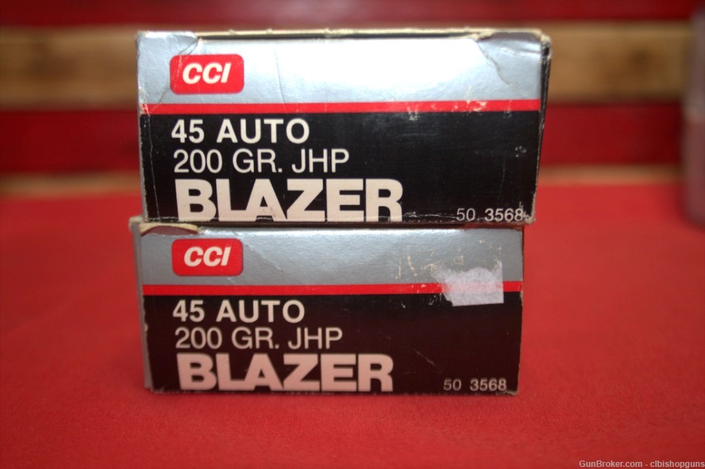 CCI Blazer 45 Auto 200 Grain JHP 100 Rounds 2 BOXES -img-0