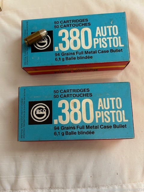 Kurz .380 Auto Pistol 94 Grains Full Metal Case - 2 Boxes of 50 rnds each-img-0