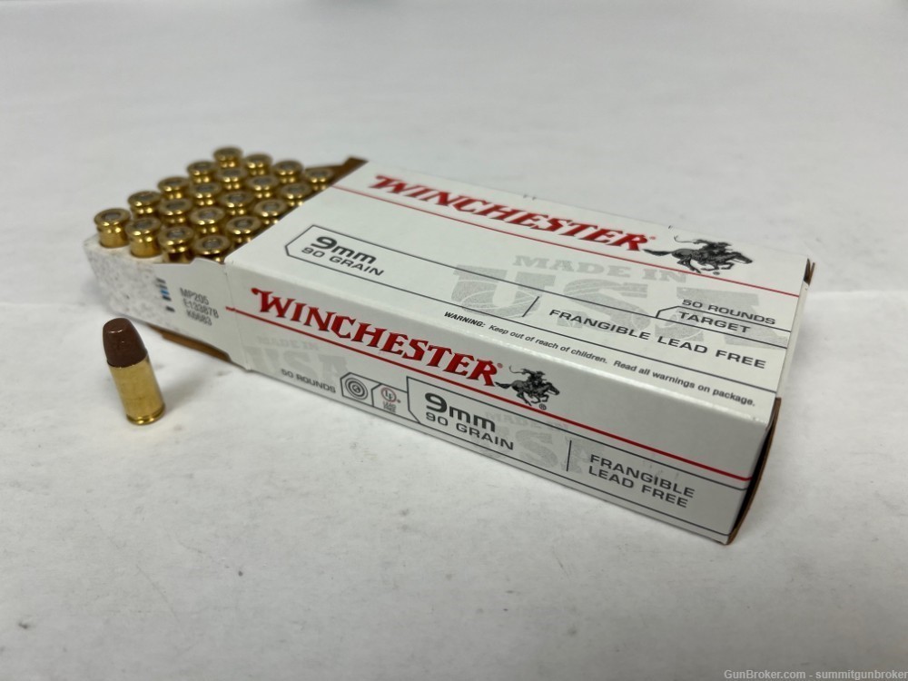  Winchester 9mm Luger 90 grain Frangible Lead Free Ammunition - 500 Rounds-img-6